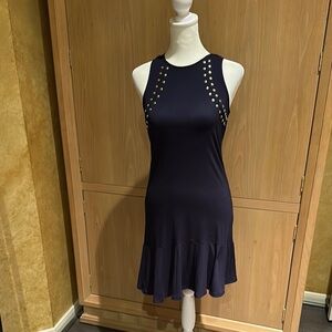 Elegant Navy Sleeveless Dress